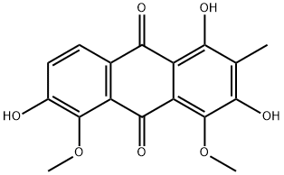 1,3,6-Trihydroxy-4,5-dimethoxy-2-methyl-9,10-anthraquinone Struktur