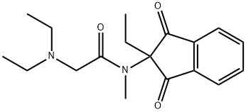 2-(Diethylamino)-N-(1,3-dioxo-2-ethylindan-2-yl)-N-methylacetamide Struktur