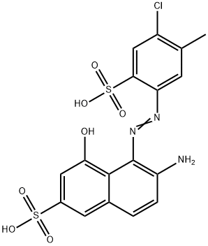 6-Amino-5-[(4-chloro-5-methyl-2-sulfophenyl)azo]-4-hydroxy-2-naphthalenesulfonic acid Struktur