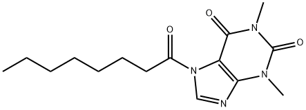 1H-Purine-2,6-dione,  3,7-dihydro-1,3-dimethyl-7-(1-oxooctyl)- Struktur