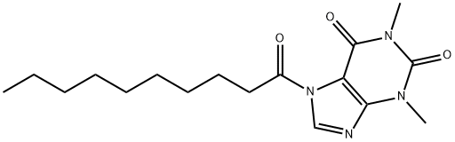 1H-Purine-2,6-dione,  3,7-dihydro-1,3-dimethyl-7-(1-oxodecyl)- Struktur