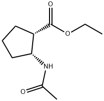 Cyclopentanecarboxylic acid, 2-(acetylamino)-, ethyl ester, (1S,2R)- (9CI) Struktur