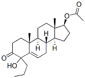 17beta-Acetoxy-4-hydroxy-4-propyl-5-androsten-3-one Struktur