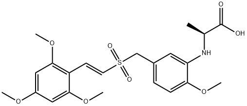 Alanine, N-[2-Methoxy-5-[[[(1E)-2-(2,4,6-triMethoxyphenyl)ethenyl]sulfonyl]Methyl]phenyl]- Struktur