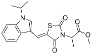 3-Thiazolidineaceticacid,alpha-methyl-5-[[1-(1-methylethyl)-1H-indol-3-yl]methylene]-2,4-dioxo-,methylester(9CI) Struktur