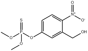 Phosphorothioic acid O-[3-(hydroxymethyl)-4-nitrophenyl]O,O-dimethyl ester Struktur