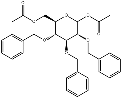 1,6-DI-O-ACETYL-2,3,4-TRI-O-BENZYL-BETA-D-GLUCOPYRANOSE Struktur