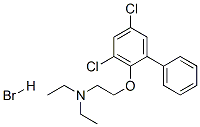 Ethanamine, 2-((3,5-dichloro(1,1'-biphenyl)-2-yl)oxy)-N,N-diethyl-, hydrobromide Struktur