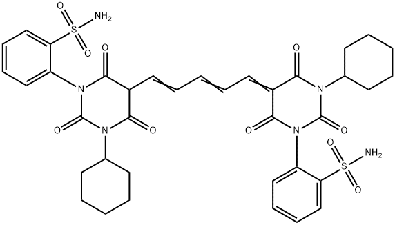 2-[5-[5-[1-[2-(Aminosulfonyl)phenyl]-3-cyclohexyl-1,2,3,4-tetrahydro-6-hydroxy-2,4-dioxo-5-pyrimidinyl]penta-2,4-dienyliden]-3-cyclohexyltetrahydro-2,4,6-trioxo-1(2H)-pyrimidinyl]benzolsulfonamid