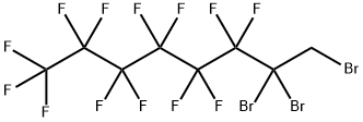 7,7,8-Tribromo-1,1,1,2,2,3,3,4,4,5,5,6,6-tridecafluorooctane, 2,2-Dibromo-2-(perfluorohex-1-yl)ethyl bromide, 2-(perfluorohex-1-yl)-1,2,2-tribromoethane Struktur