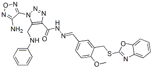 1H-1,2,3-Triazole-4-carboxylicacid,1-(4-amino-1,2,5-oxadiazol-3-yl)-5-[(phenylamino)methyl]-,[[3-[(2-benzoxazolylthio)methyl]-4-methoxyphenyl]methylene]hydrazide(9CI) Struktur