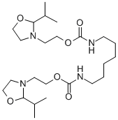 BIS[2-[2-(1-METHYLETHYL)-3-OXAZOLIDINYL]ETHYL] 1,6-HEXANEDIYLBISCARBAMATE Struktur