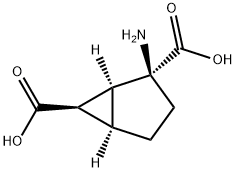 Bicyclo[3.1.0]hexane-2,6-dicarboxylic acid, 2-amino-, (1S,2S,5R,6R)- (9CI) Struktur