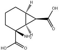 Bicyclo[4.1.0]heptane-2,7-dicarboxylic acid, 2-amino-, (1S,2S,6R,7R)- (9CI) Struktur