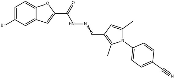 2-Benzofurancarboxylicacid,5-bromo-,[[1-(4-cyanophenyl)-2,5-dimethyl-1H-pyrrol-3-yl]methylene]hydrazide(9CI) Struktur