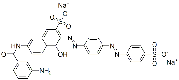 Dinatrium-7-[(3-aminobenzoyl)amino]-4-hydroxy-3-[[4-[(4-sulfonatophenyl)azo]phenyl]azo]naphthalin-2-sulfonat