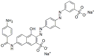 Dinatrium-7-[(4-aminobenzoyl)amino]-4-hydroxy-3-[[3-methyl-4-[(3-sulfonatophenyl)azo]phenyl]azo]naphthalin-2-sulfonat