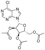 2,3,5-TRI-O-ACETYL-6-CHLOROPURINE-9--D-RIBOFURANOSIDE Struktur