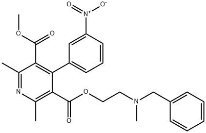 2-(N-benzyl-N-methylamino)ethyl methyl 2,6-dimethyl-4-(3-nitrophenyl)-3,5-pyridinedicarboxylate Struktur