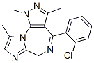 4-(2-Chlorophenyl)-1,6-dihydro-1,3,9-trimethylimidazo[1,2-a]pyrazolo[4,3-f][1,4]diazepine Struktur