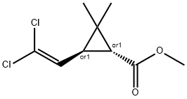 methyl trans-3-(2,2-dichlorovinyl)-2,2-dimethylcyclopropanecarboxylate Struktur