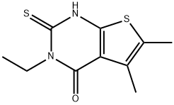 3-ETHYL-2-MERCAPTO-5,6-DIMETHYLTHIENO[2,3-D]PYRIMIDIN-4(3H)-ONE Struktur