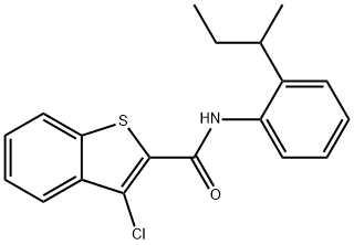 Benzo[b]thiophene-2-carboxamide, 3-chloro-N-[2-(1-methylpropyl)phenyl]- (9CI) Struktur