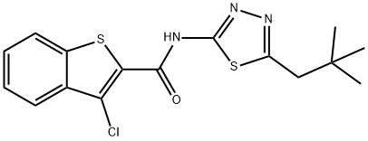 Benzo[b]thiophene-2-carboxamide, 3-chloro-N-[5-(2,2-dimethylpropyl)-1,3,4-thiadiazol-2-yl]- (9CI) Structure