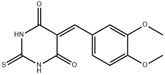 2,3-Dihydro-5-(3,4-dimethoxybenzylidene)-2-thioxo-4,6(1H,5H)-pyrimidinedione Struktur