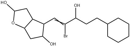 4-(2-bromo-5-cyclohexyl-3-hydroxy-1-penten-1-yl)hexahydro-2H-cyclopenta[b]furan-2,5-diol Struktur