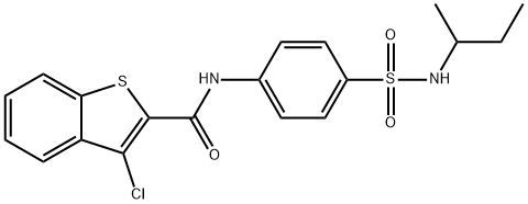 Benzo[b]thiophene-2-carboxamide, 3-chloro-N-[4-[[(1-methylpropyl)amino]sulfonyl]phenyl]- (9CI) Struktur