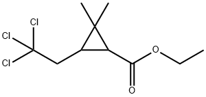 2,2-Dimethyl-3-(2,2,2-trichloroethyl)cyclopropanecarboxylic acid ethyl ester Struktur