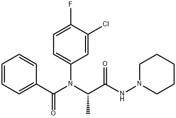 Benzamide, N-(3-chloro-4-fluorophenyl)-N-[1-methyl-2-oxo-2-(1-piperidinylamino)ethyl]-, (S)- (9CI) Struktur