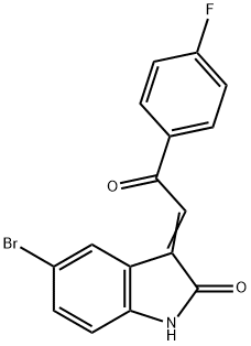 5-BROMO-3-(2-(4-FLUOROPHENYL)-2-OXOETHYLIDINE)-1,3-DIHYDROINDOL-2-ONE Struktur