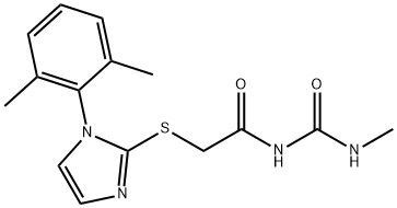 1-Methyl-3-[[[1-(2,6-xylyl)-1H-imidazol-2-yl]thio]acetyl]urea Struktur