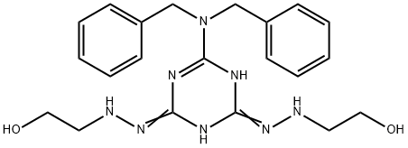 6-[Bis(phenylmethyl)amino]-1,3,5-triazine-2,4(1H,3H)-dione bis[(2-hydroxyethyl)hydrazone] Struktur