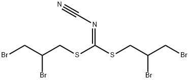 Cyanocarbonimidodithioic acid bis(2,3-dibromopropyl) ester Struktur