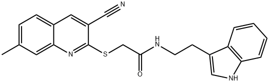 Acetamide, 2-[(3-cyano-7-methyl-2-quinolinyl)thio]-N-[2-(1H-indol-3-yl)ethyl]- (9CI) Struktur