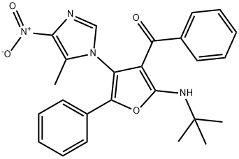 Methanone,  [2-[(1,1-dimethylethyl)amino]-4-(5-methyl-4-nitro-1H-imidazol-1-yl)-5-phenyl-3-furanyl]phenyl- Struktur