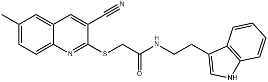 Acetamide, 2-[(3-cyano-6-methyl-2-quinolinyl)thio]-N-[2-(1H-indol-3-yl)ethyl]- (9CI) Struktur