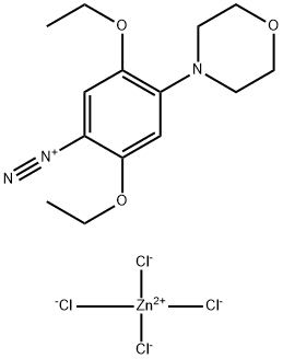 2,5-diethoxy-4-(morpholin-4-yl)benzenediazonium tetrachlorozincate (2:1) Struktur