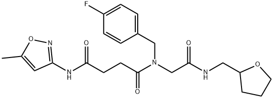 Butanediamide, N-[(4-fluorophenyl)methyl]-N-(5-methyl-3-isoxazolyl)-N-[2-oxo-2-[[(tetrahydro-2-furanyl)methyl]amino]ethyl]- (9CI) Struktur