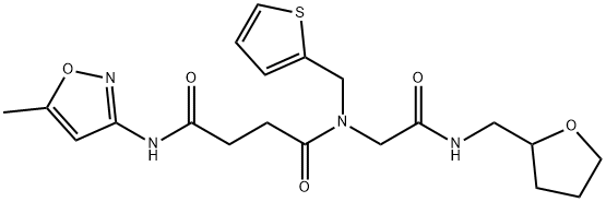 Butanediamide, N-(5-methyl-3-isoxazolyl)-N-[2-oxo-2-[[(tetrahydro-2-furanyl)methyl]amino]ethyl]-N-(2-thienylmethyl)- (9CI) Struktur