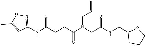 Butanediamide, N-(5-methyl-3-isoxazolyl)-N-[2-oxo-2-[[(tetrahydro-2-furanyl)methyl]amino]ethyl]-N-2-propenyl- (9CI) Struktur