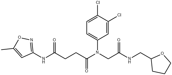 Butanediamide, N-(3,4-dichlorophenyl)-N-(5-methyl-3-isoxazolyl)-N-[2-oxo-2-[[(tetrahydro-2-furanyl)methyl]amino]ethyl]- (9CI) Struktur