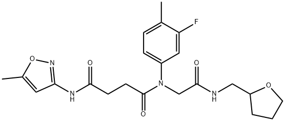 Butanediamide, N-(3-fluoro-4-methylphenyl)-N-(5-methyl-3-isoxazolyl)-N-[2-oxo-2-[[(tetrahydro-2-furanyl)methyl]amino]ethyl]- (9CI) Struktur