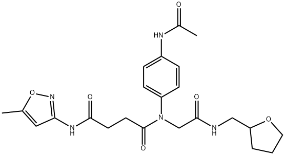 Butanediamide, N-[4-(acetylamino)phenyl]-N-(5-methyl-3-isoxazolyl)-N-[2-oxo-2-[[(tetrahydro-2-furanyl)methyl]amino]ethyl]- (9CI) Struktur