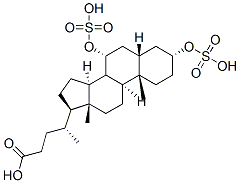 (4R)-4-[(3R,5S,7R,9S,10S,13R,14S,17R)-10,13-dimethyl-3,7-disulfooxy-2,3,4,5,6,7,8,9,11,12,14,15,16,17-tetradecahydro-1H-cyclopenta[a]phenanthren-17-yl]pentanoic acid Struktur