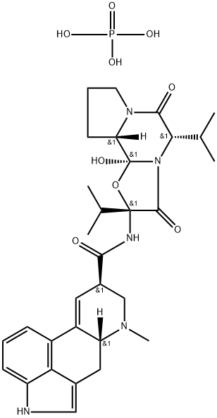 12'-hydroxy-2',5'alpha-diisopropylergotaman-3',6',18-trione phosphate  Struktur