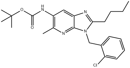 Carbamic acid, [2-butyl-3-[(2-chlorophenyl)methyl]-5-methyl-3H-imidazo[4,5-b]pyridin-6-yl]-, 1,1-dimethylethyl ester (9CI) Struktur